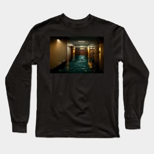 Hotel Hallway Flooded With Water /  Art Styles Different Long Sleeve T-Shirt